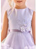 Lavender Beaded Satin Tulle Ruffled Flower Girl Dress Lavender Beaded Satin Tulle Ruffled Flower Girl Dress